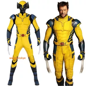 Wolverine Cosplay Costume Outfit Deadpool 3 Halloween Accessories Full Set Lot - Picture 1 of 42