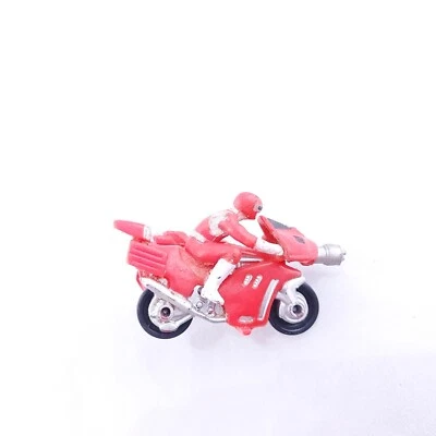 Small Micro Machine Power Rangers Tyrannosaurus Motorcycle & Rider in Red - Image 1 of 3