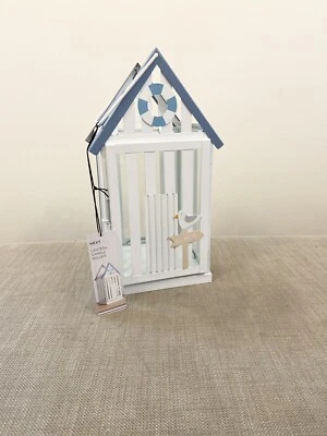 Next White Metal Beach Hut Lantern/home Office Candle Holder Stand Rack Gift New - Image 1 of 4