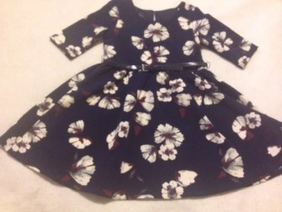 Vestido Mermelatta 5, azul marino manga 3/4 usado en excelente estado para niñas Foto 1 de 4