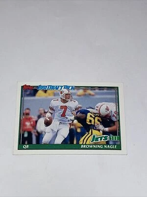 1991 Topps #481 Browning Nagle Rookie Card Jets RC - Image 1 of 4
