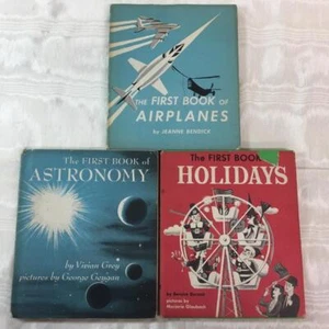 THE FIRST BOOK OF AIRPLANES/HOLIDAYS/ASTRONOMY 1950s Childrens Series,HC w/dj - Picture 1 of 4