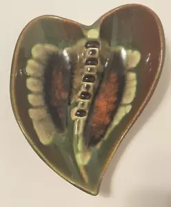 VTG 1960's Red Wing Pottery Heart Shaped Drip Glazed Ashtray #741 USA - Picture 1 of 3