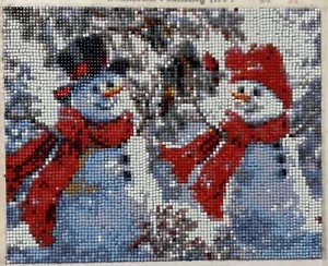 Snowman Santa Holidays Yule Christmas Diamond Painting Ready to Frame - 10” x 8” - Bild 1 von 4