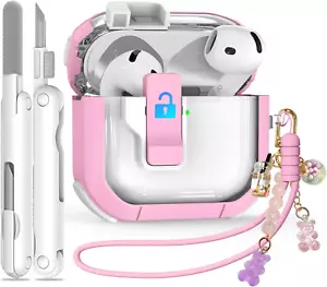 Secure Lock Case for Airpods 4, 5-In-1 Clear Cover for Apple Airpods 4Th Gen (2 - Picture 1 of 7