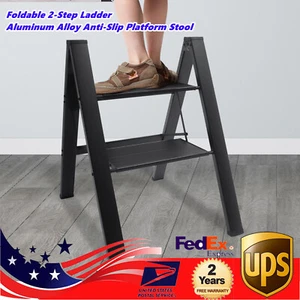 Portable Folding Ladder Non-slip Step Ladder Folding Platform Stool 45.5*55*61cm - Picture 1 of 14