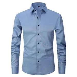New High Quality Large Autumn/Winter Social Men's Shirt Long Sleeve Fashion New - Picture 1 of 23