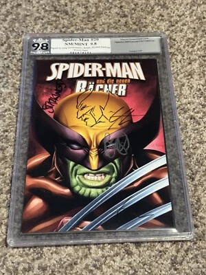 Spider-Man #20 (Marvel Deutschland) PGX Signature 9.8 Signed x3 Greg Horn Sketch - Image 1 of 4