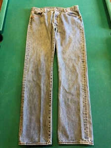 Levis 501 Button Fly Straight Leg Denim Medium Wash Jeans 36 x 36 - Picture 1 of 13