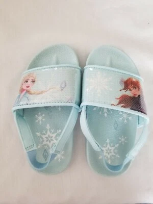 Sandalias Disney Store Frozen Anna Elsa Talla 7/8 Slide Nadar Nuevas con Etiquetas B-H Foto 1 de 4