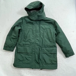 Lands' End Windbreaker Kapuzenjacke Damen M Petite Green Full Zip Langarm - Bild 1 von 9