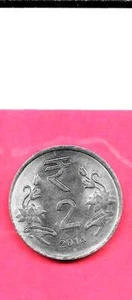 INDIA INDIAN KM395 2014-N UNC-UNCIRCULATED MINT LARGE MODERN 2 RUPEES COIN - Picture 1 of 1