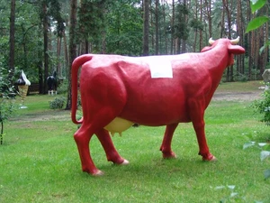 Kuh lebensgroß 3D😉Kunst Kuh mit Schweiz Skulptur Tiere Garten Deko - Picture 1 of 17