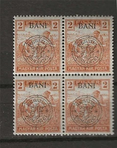 Hungary 1919 Sc# 5N2 Cluj Bani 2L on 2f under Romanian occupation block 4 MNH - Picture 1 of 1