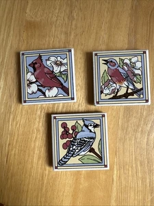 Three North American Bird Magnet Tiles Refrigerator Magnets - Picture 1 of 9