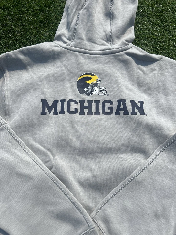Hombre Talla Grande | Sudadera con Capucha Gris Marca Jordan Michigan Wolverines Club Foto 1 de 4