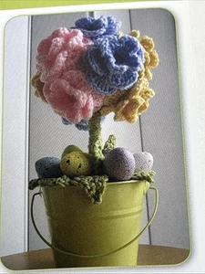 Easter Inspired Topiary Flowers Crochet Pattern Cards Pages - Picture 1 of 3