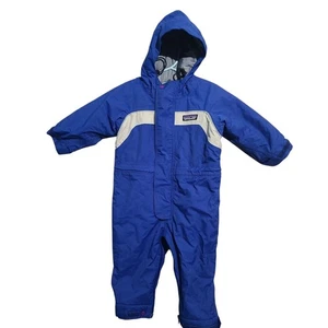 Patagonia Vintage Baby Hooded Snowsuit Blue size 12 Months - Picture 1 of 5