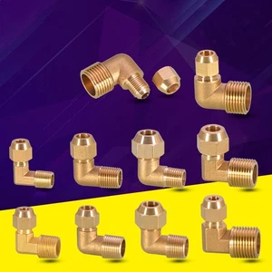 1/4" 3/8" 1/2" Flare Elbow BSP Brass Fitting Connector for Air Conditioning - Picture 1 of 17