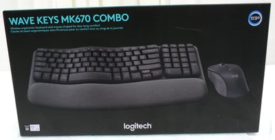 Logitech Wave Keys MK670 Combo Wireless Ergonomic Keyboard & Mouse Black - Image 1 of 4