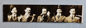 Boy Acting Like Policeman Teddy Bear Telephone Operator 1914 Photo Booth Strip - Picture 1 of 5
