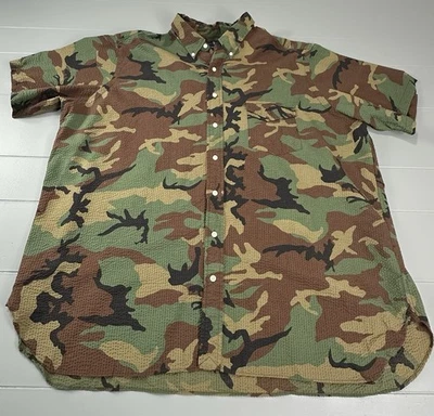 Classic Fit Seersucker surplus Camo Polo Ralph Lauren men’s Sz 2XL button-down - Image 1 of 4