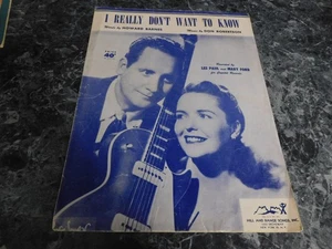 I Really Don't Want to Know by Don Robertson - Picture 1 of 1