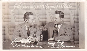 AK WAAT Newark NJ PAUL BRENNER & AL DONAHUE s/w Foto Radio Show 1940 - Bild 1 von 1