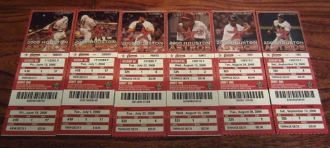 2008 Astros Un Used Season Ticket Home Run Game YOU PICK Pence Berkman Oswalt Cover