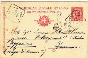 ACQUASERIA-Cartolina postale10c UMBERTO x Genova 1.8.1895 - Picture 1 of 1