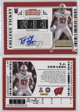 2019 Panini Contenders Draft Picks College Ticket TJ Edwards #184 Rookie Auto RC