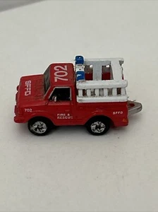 Vintage Micro Machines DATSUN Fire Rescue Truck Red White Ladder 1986 Galoob - Picture 1 of 5