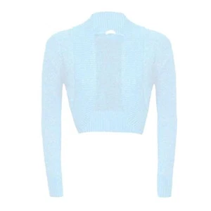 Ladies Womens Lurex Open Up Front Crop Shrug Top Short Bolero Cardigan Plus Size - Picture 1 of 22