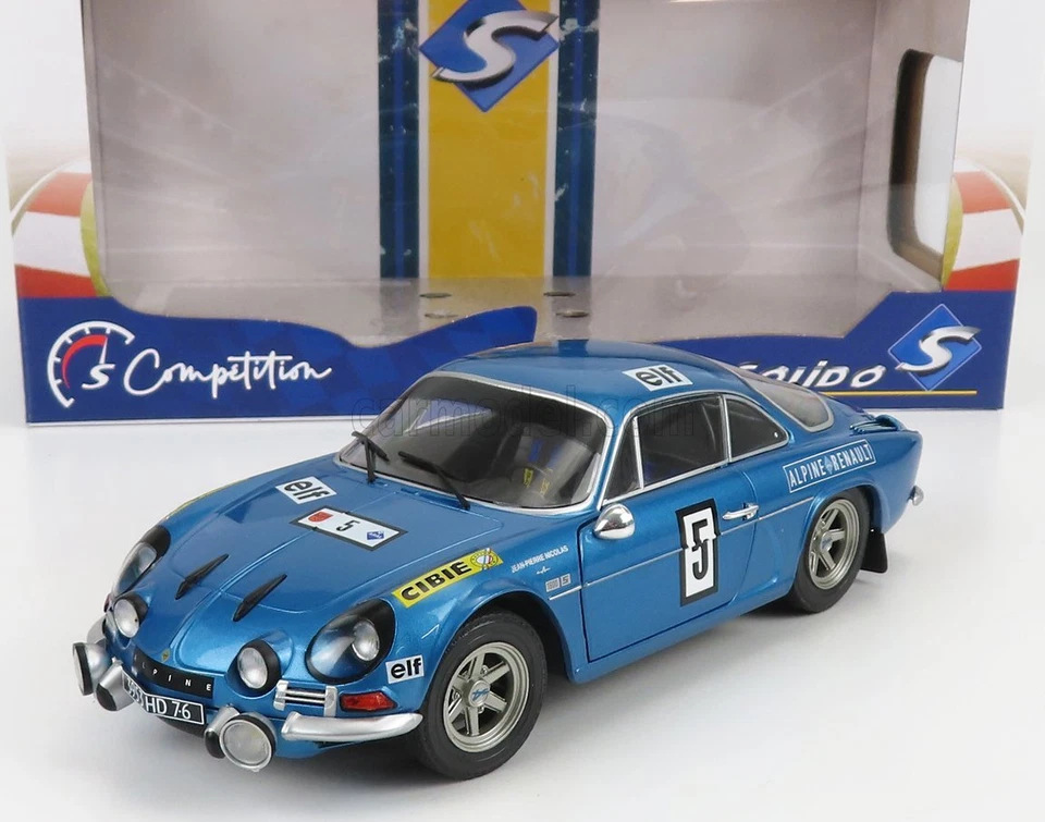 Solido ALPINE A 110 1600S N.5 OLYMPIA RALLY 1972 NICOLAS/TODT 1 18