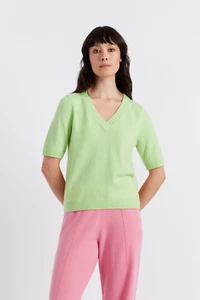 Women's Chinti and Parker T-shirt Knitted Lemon Wool-Cashmere V-Neck Size XS-3L - Picture 1 of 10