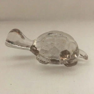 Pisapapeles (bullicante) burbujas controladas sopladas transparentes de vidrio artístico en forma de tortuga - Imagen 1 de 5