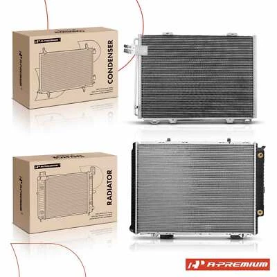 2x Kit de refrigeración de radiador y condensador de CA de aluminio para Mercedes-Benz E300 E430 E420 Foto 1 de 4