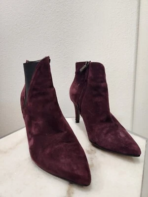 ТЕМНО-BOOT женщин Chelsea ботинки замши эластичный Швейцария. Цвет темно-бордовый, размер 38 - Изображение 1 из 4