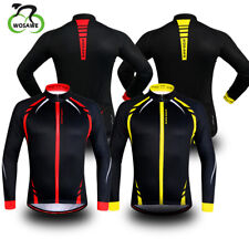 Mens Cycling Jacket Long Sleeve Thermal Fleece Tops Sport Windproof Coat Winter