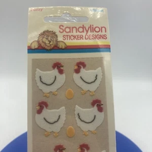 Sandylion Sealed Vintage 1988 Fuzzy Animals Huhn Ei Aufkleber BEFLOCKT 90s RARE - Bild 1 von 6