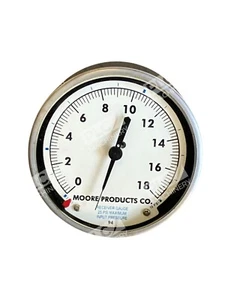 Moore Products 0-18PSI 25PSI Max Input Pressure Receiver Gauge 37SI - Picture 1 of 2