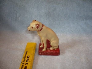 Vintage VICTOR 4" Tall Advertising Chalkware Nipper Dog GOOD ENOUGH - Picture 1 of 8