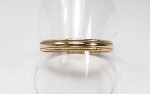 Vintage NOS RMI Romel USA 10K Gold Milgrain Thin 3mm Wedding Band Ring Sz 11.5