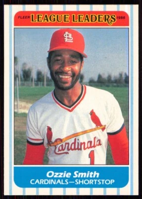 1986 Fleer League Leaders Ozzie Smith St. Louis Cardinals #42 - Image 1 of 2