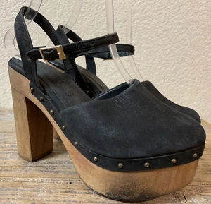 Five Worlds Staple Clogs Holzabsatz 37,5 US 7,5 schwarz Wildleder - Bild 1 von 11