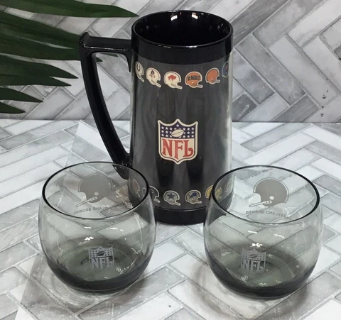 Cleveland Browns Small Drinking Cocktail Glass Therma-Serve NFL Mug Football Set Cover
