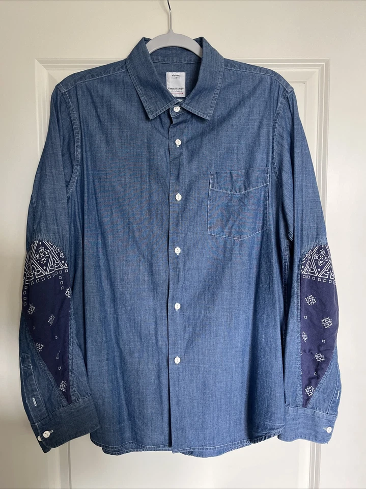 Visvim 19SS ALBACORE JUMBO SHIRT Ls Chambray Paisley Blue Shirt Size 3 G3D - Image 1 of 4