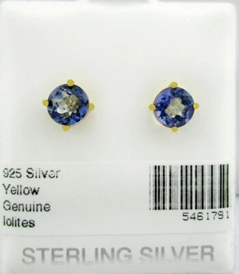 PENDIENTES DE IOLITA ORIGINALES 1,80 quilates plata .925 (tono amarillo) - nuevos con etiqueta Foto 1 de 4