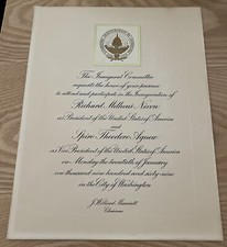 1973 SOUVENIR INAUGURATION INVITATION CARD - RICHARD M NIXON & SPIRO AGNEW