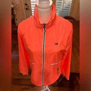 New Balance Full Zip Windbreaker Track Jacket Zipped Hood Reflective Sz L NWOT - Picture 1 of 8